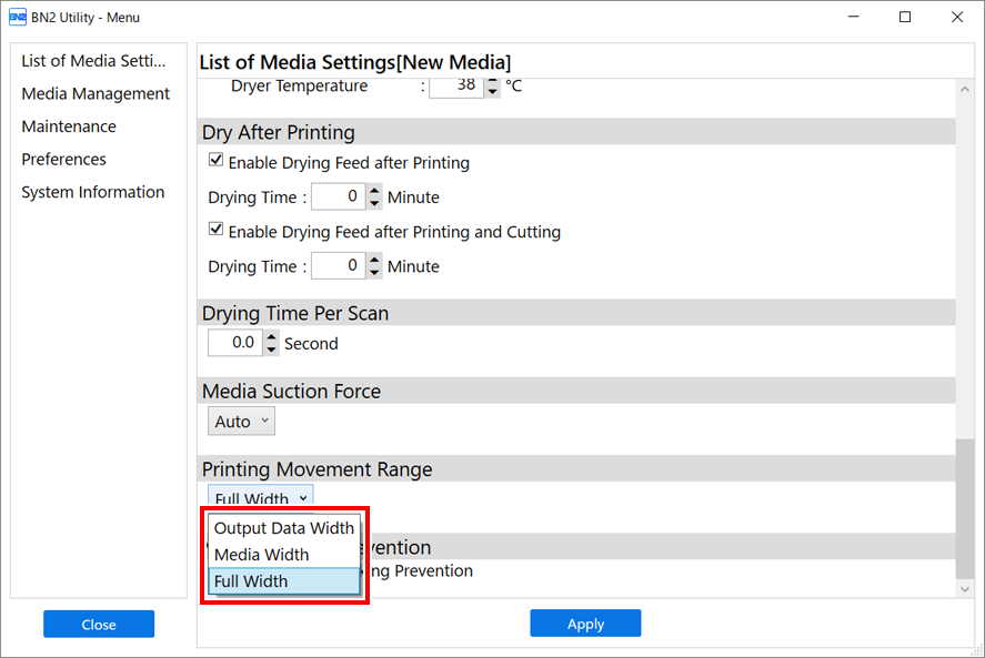 MediaWidthSetting